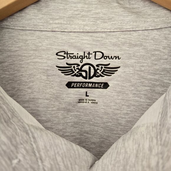 Straight Down Performance Golf Polo Mens sz Large Gray Fairbanks Ranch - Picture 8 of 10